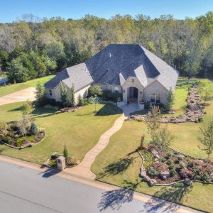 Arial view of house landscaping