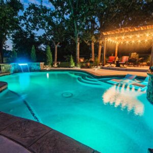 Custom outdoor living inground pool in OKC