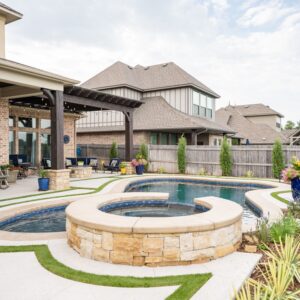 Custom outdoor living inground pool in Oklahoma