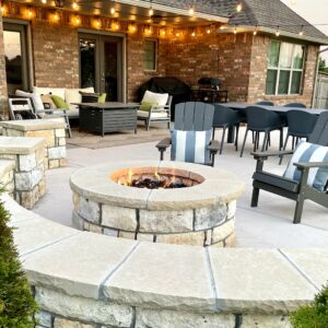Outdoor paver fire pit service in OKC