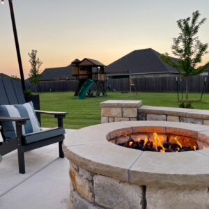Outdoor paver fire pit service in Edmond Oklahoma
