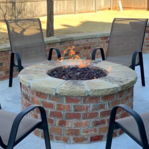 outdoor living brick fire pit service Oklahoma