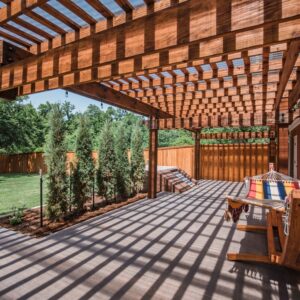 Backyard outdoor living pergola service in Oklahoma