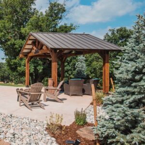 Edmond Oklahoma Backyard outdoor living pavilion poolside service