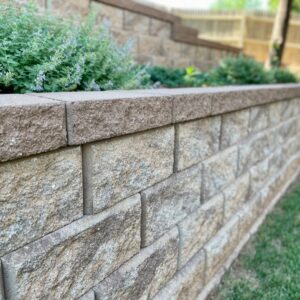 backyard brick retaining wall in OKC