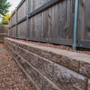 Backyard paver retaining wall in Edmond OK