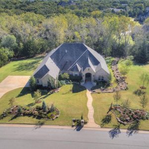 Arial view of house landscaping