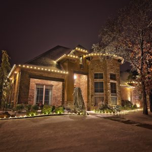 Classy Home White Christmas lighting Service by Nelson Landscaping