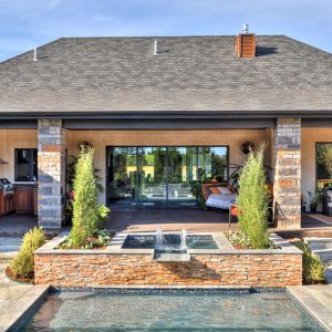 Backyard Pool Landscaping designed for the Street of Dreams by Allenton Custom Homes