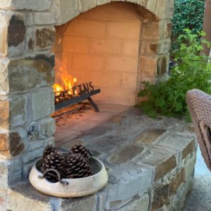 Custom Outdoor Fireplace by Nelson Landscaping in Oklahoma City