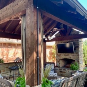 Electrical wiring for TV, lighting and fans for outdoor pavilion