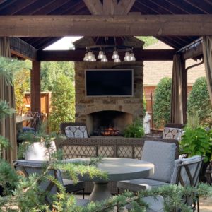 Custom Pavilion and Outdoor Fireplace